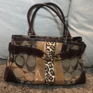 Coach Hamptons signature stripe F13072 handbag